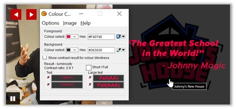 Banner Image with poor contrast text