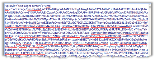Binary string of characters representating an image