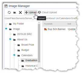 Upload Button in Image Manager