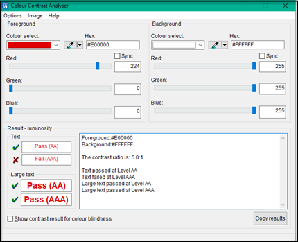 But a darker red rgb(224,0,0) will provide sufficient contrast with white.