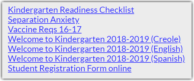A list with sequental hyperlines that are single spaced