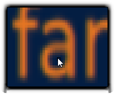 A magnified portion of the image showing the effect of pixelation/dithering