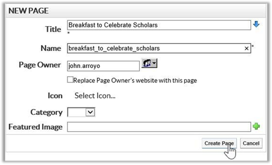 Define the Page properties such as the page title