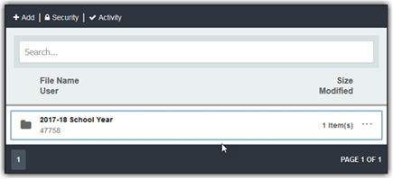 The document container only shows the folders after the files have been moved into folders