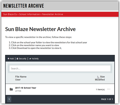 Provide instructions to users on how to use the document container.